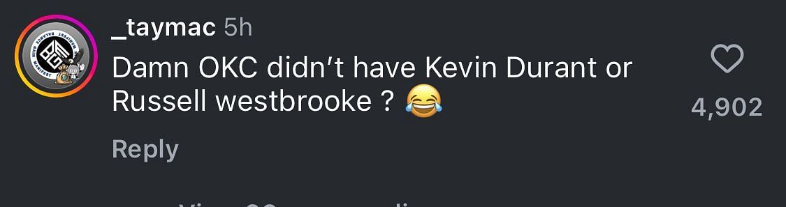 Fan comment/Instagram (image credit: instagram/nbaonespn)